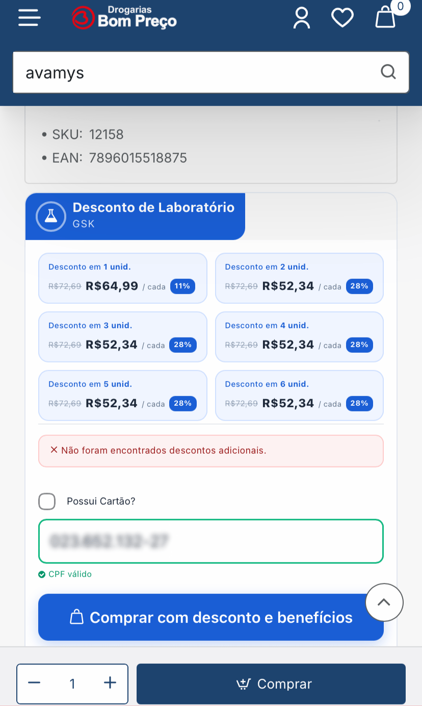 Passo 2 — campo para informar o CPF no pagamento